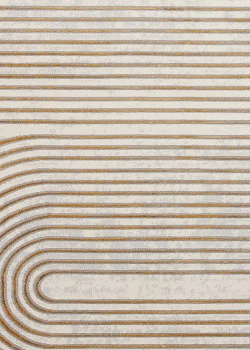 Think Rugs Apollo Grey/Gold Modern Linear Rectangle Rug - 80 x 150 Image 6
