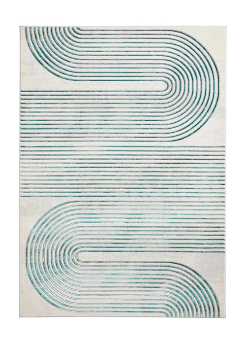 Think Rugs Apollo Grey/Green Modern Linear Rectangle Rug - 80 x 150 Image 3