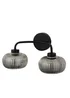 ValueLights Amaia Polished Black Wall Light with Clear Globe Shade - One Size Image 2