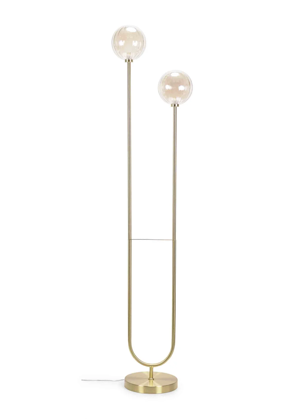 ValueLights Chessy Gold Floor Lamp with Globe Shade (153cm x 32cm x 23cm) - One Size Image 1