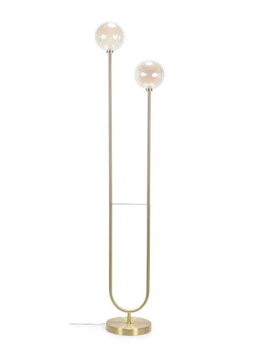 ValueLights Chessy Gold Floor Lamp with Globe Shade (153cm x 32cm x 23cm) - One Size Image 1
