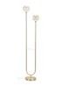 ValueLights Chessy Gold Floor Lamp with Globe Shade (153cm x 32cm x 23cm) - One Size Image 1