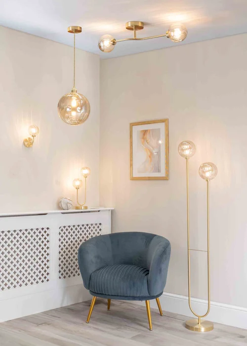 ValueLights Chessy Glass Amber Gold Globe Ceiling Pendant Shade - One Size Image 4