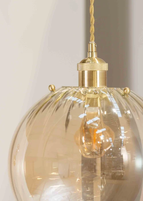 ValueLights Chessy Glass Amber Gold Globe Ceiling Pendant Shade - One Size Image 3