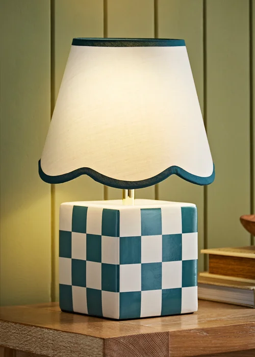 ValueLights Evie Gloss Green Table Lamp with Cream Tapered Shade - One Size Image 1