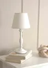 ValueLights Sara White Table Lamp with Cream Tapered Shade (32cm x 15cm x 15cm) - One Size Image 1