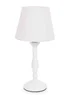 ValueLights Sara White Table Lamp with Cream Tapered Shade (32cm x 15cm x 15cm) - One Size Image 3
