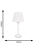 ValueLights Sara White Table Lamp with Cream Tapered Shade (32cm x 15cm x 15cm) - One Size Image 4