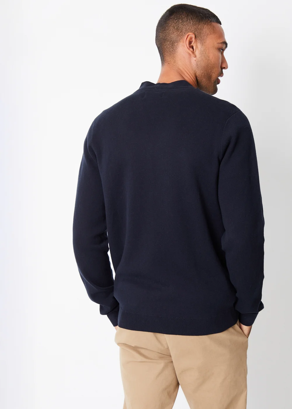 Threadbare Navy Cotton Blend Knitted Cardigan - S Image 2