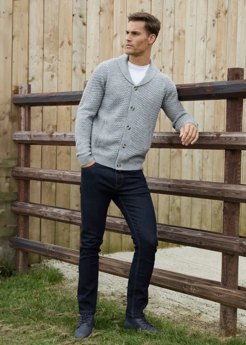 Threadbare Grey Shawl Collar Knitted Cardigan - 2XL Image 4