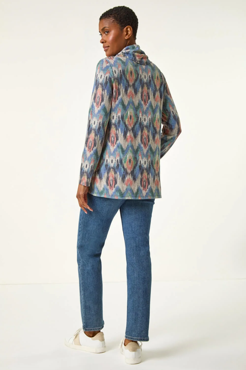 Roman Blue Cowl Neck Snit Top - Size 12 Image 4