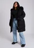 Urban Bliss Black Faux Fur Padded Parka - Size 12 Image 3