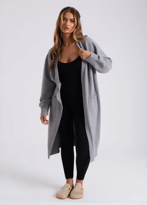 Urban Bliss Grey Longline Cardigan - Small Image 1