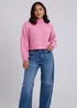 Urban Bliss Pink Exposed Seam Jumper - Small Image 1