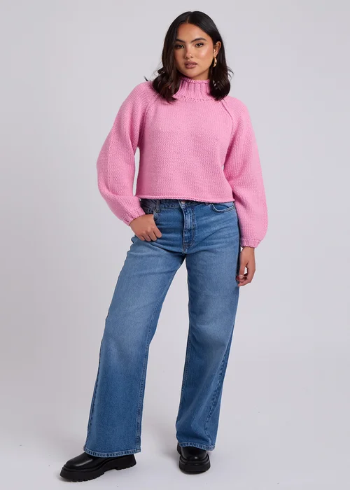 Urban Bliss Pink Exposed Seam Jumper - Small Image 4