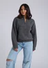Urban Bliss Grey Ribbed Half Zip Jumper - Small Image 3