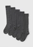 5 Pack Girls Grey Diamond Knee High Socks (Younger 6-Older 6.5) - Sizes 6 - 8.5 Image 1