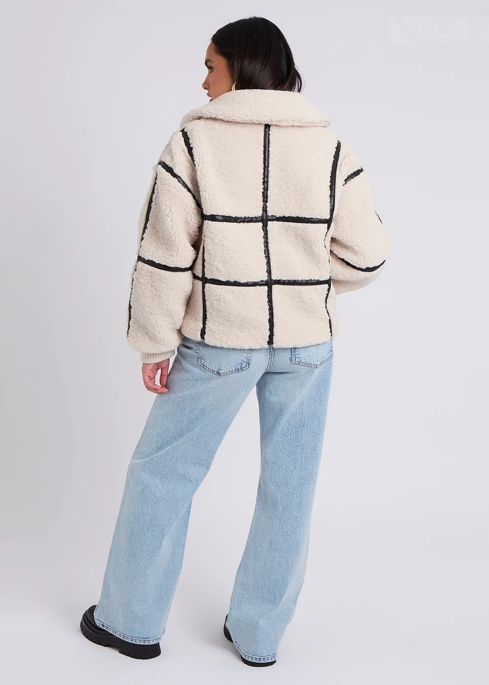 Urban Bliss Cream Taped Borg Coat - 14 Image 4