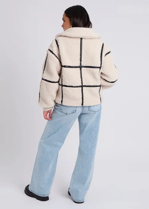 Urban Bliss Cream Taped Borg Coat - 14 Image 4