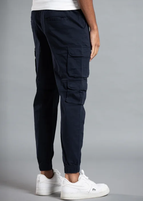 Tokyo Laundry Navy Belted Cotton Cargo Trousers - L Image 2