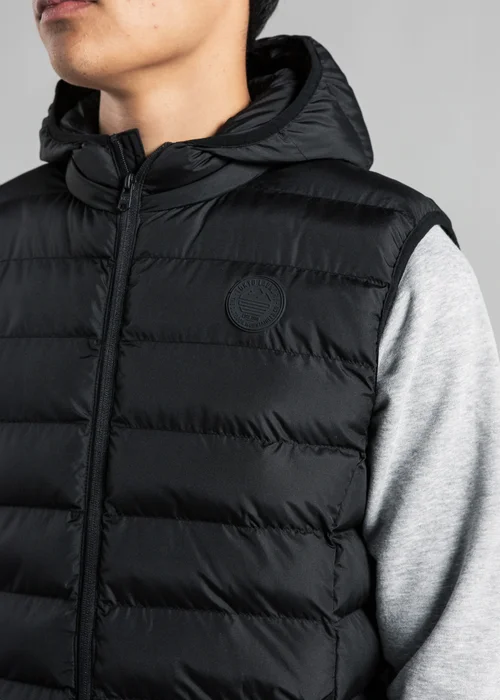 Tokyo Laundry Black Padded Hooded Gilet with Full Zip - S Image 3