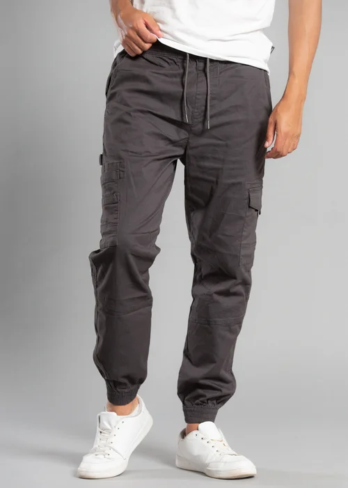 Tokyo Laundry Grey Cotton Drawstring Cargo Trousers - 2XL Image 1