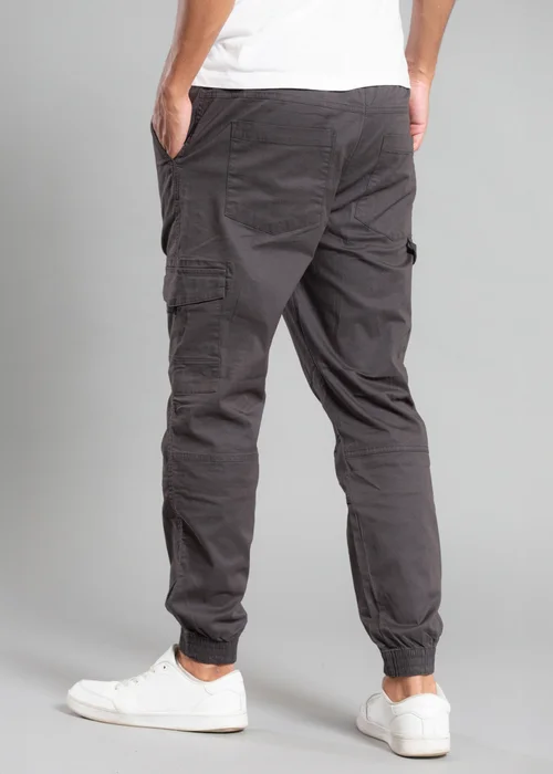 Tokyo Laundry Grey Cotton Drawstring Cargo Trousers - 2XL Image 2