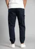 Tokyo Laundry Navy Cotton Drawstring Cargo Trousers - L Image 2