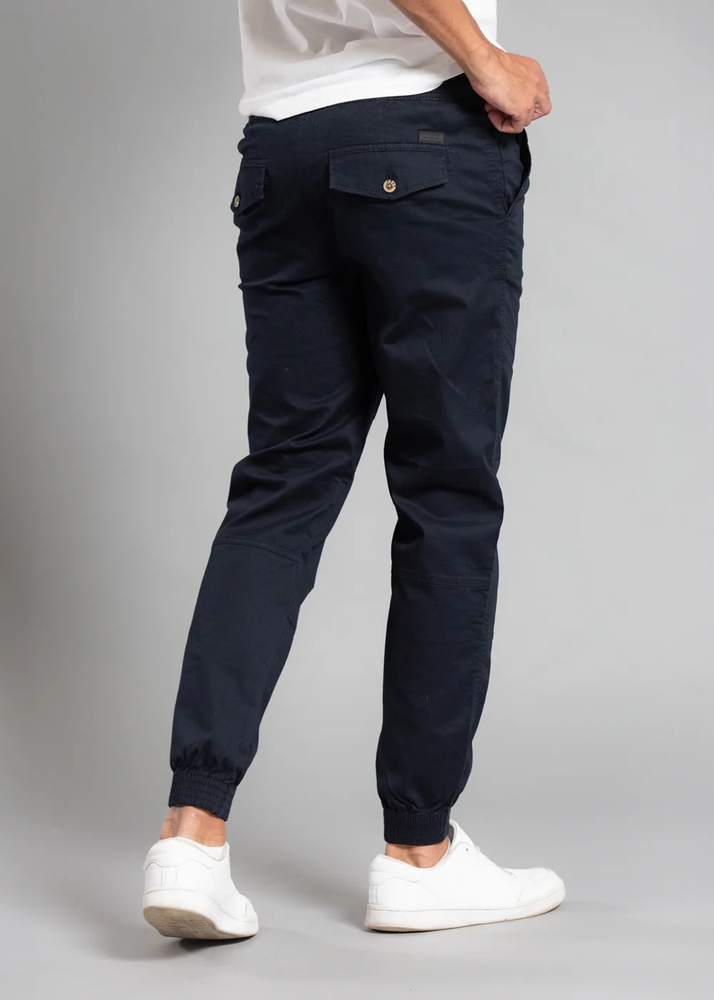 Tokyo Laundry Navy Cotton Cuffed Trouser - M Image 2