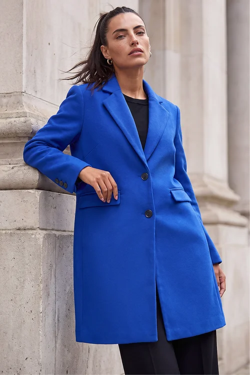 Roman Ink Blue Tailored Single Breasted Coat - 14 Image 2