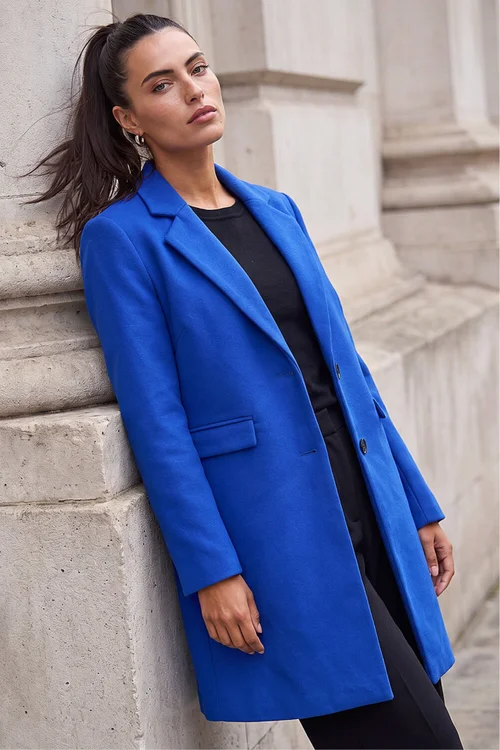 Roman Ink Blue Tailored Single Breasted Coat - 14 Image 1