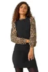 Roman Beige Animal Contrast Knitted Dress - Size 18 Image 1