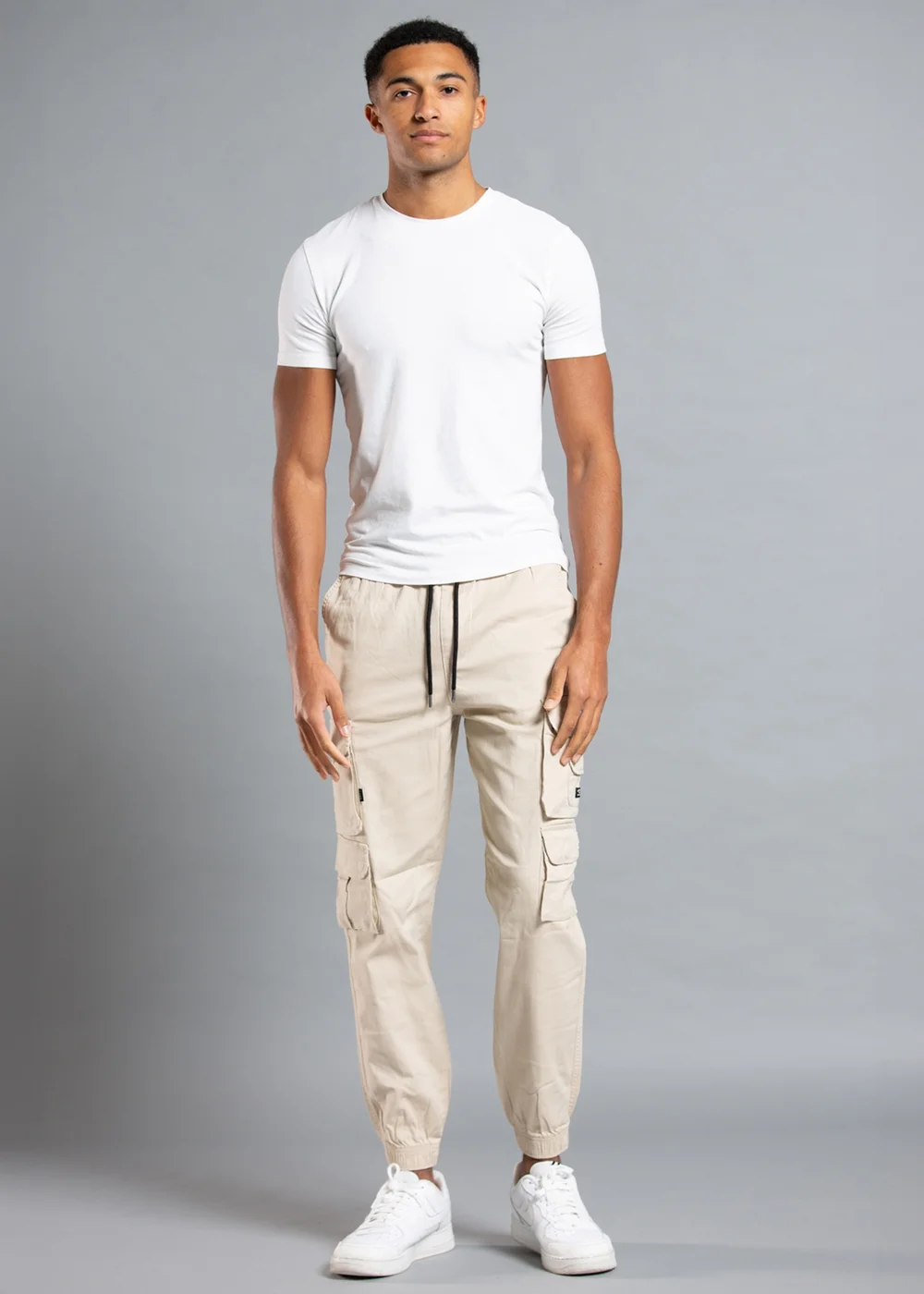 Tokyo Laundry Beige Belted Cotton Cargo Trousers - L Image 4