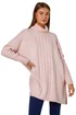 Roman Pink Cable Knit Roll Neck Poncho Jumper - Small/Medium Image 1