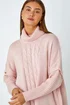 Roman Pink Cable Knit Roll Neck Poncho Jumper - Small/Medium Image 4