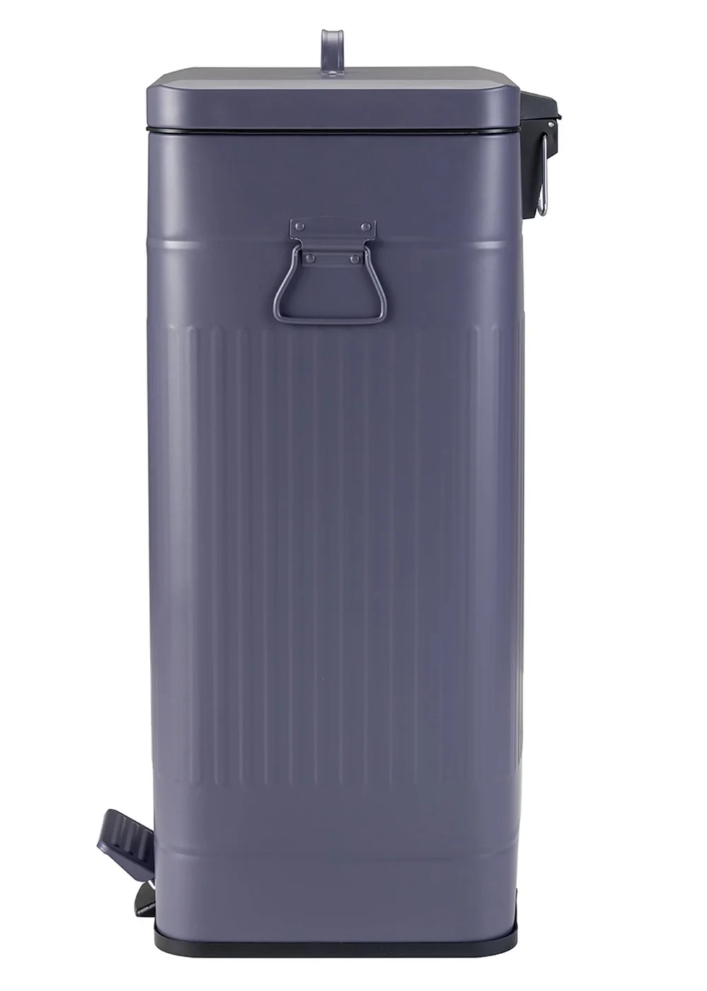 Charles Bentley Dark Blue Retro Steel Square Kitchen Bin - One Size Image 4