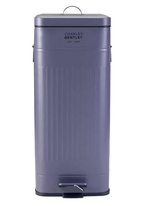 Charles Bentley Dark Blue Retro Steel Square Kitchen Bin - One Size Image 1