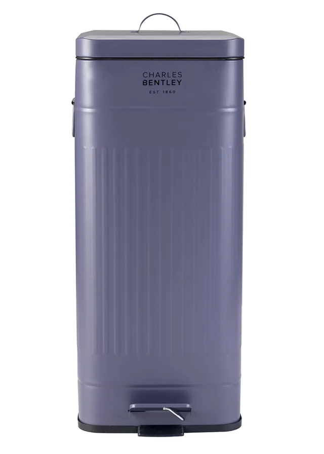 Charles Bentley Dark Blue Retro Steel Square Kitchen Bin