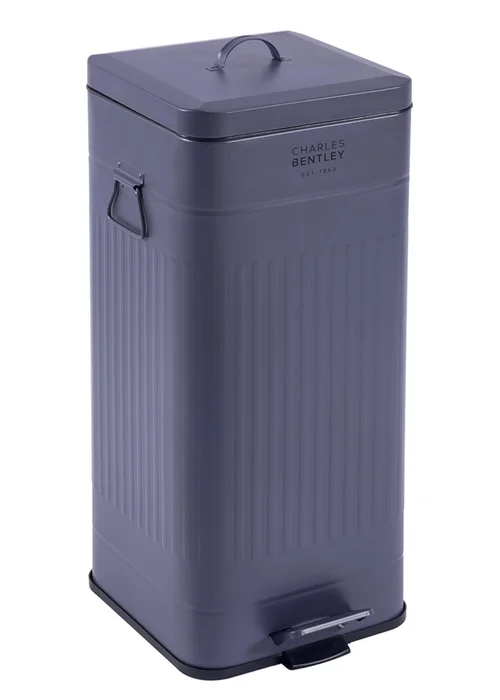 Charles Bentley Dark Blue Retro Steel Square Kitchen Bin - One Size Image 2