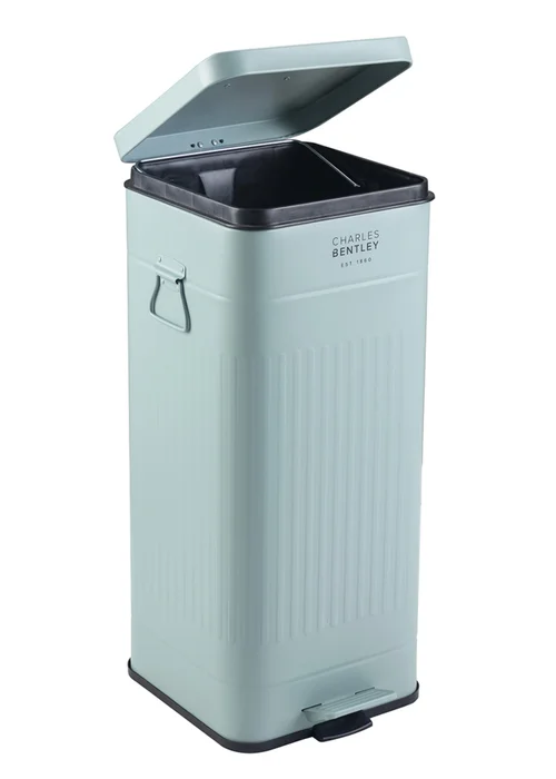 Charles Bentley Heritage Green Square Retro Kitchen Pedal Bin - One Size Image 3