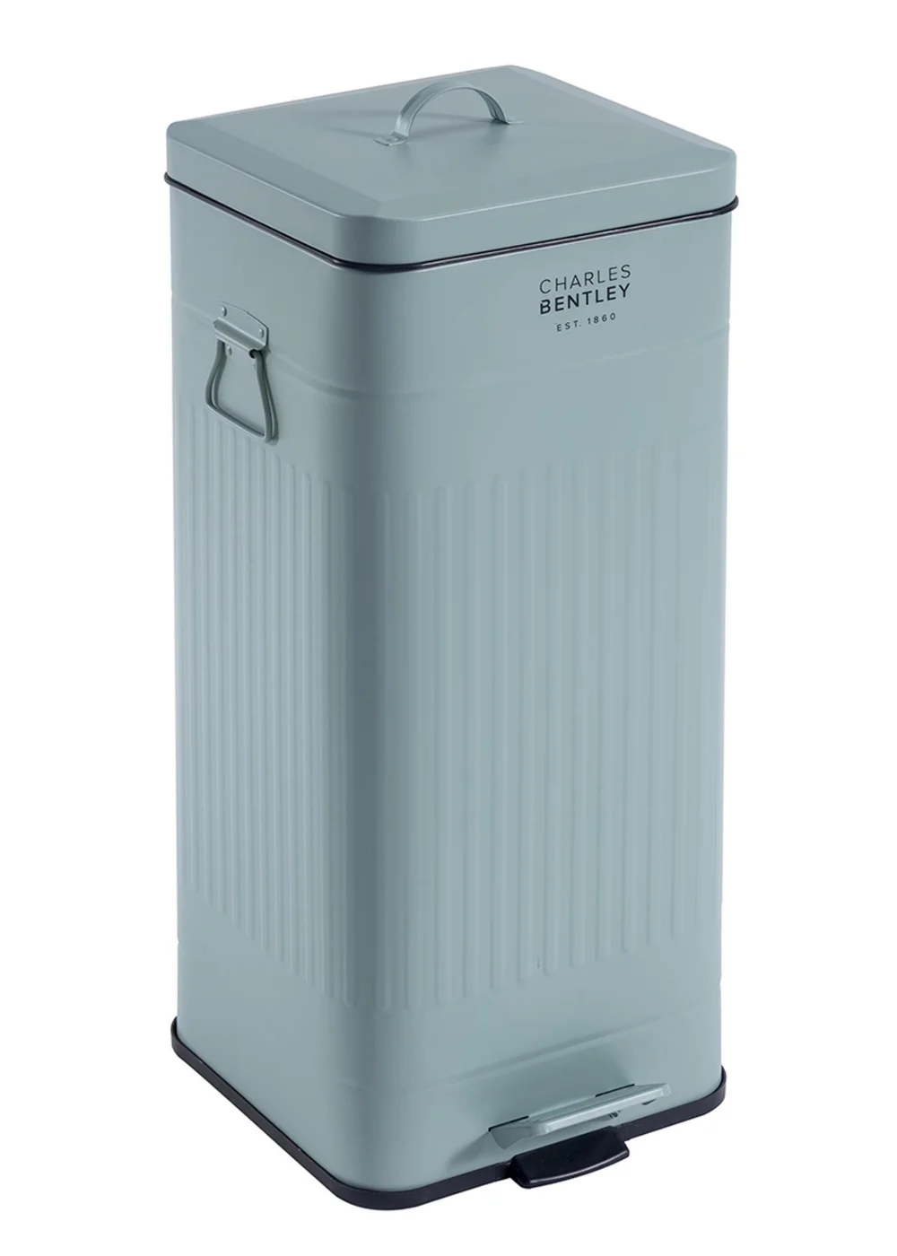 Charles Bentley Heritage Green Square Retro Kitchen Pedal Bin - One Size Image 2