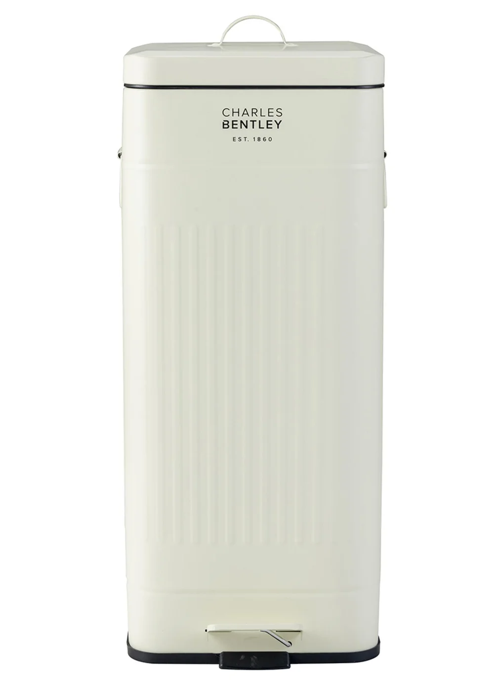 Charles Bentley Cream Square Retro Kitchen Pedal Bin - One Size Image 1