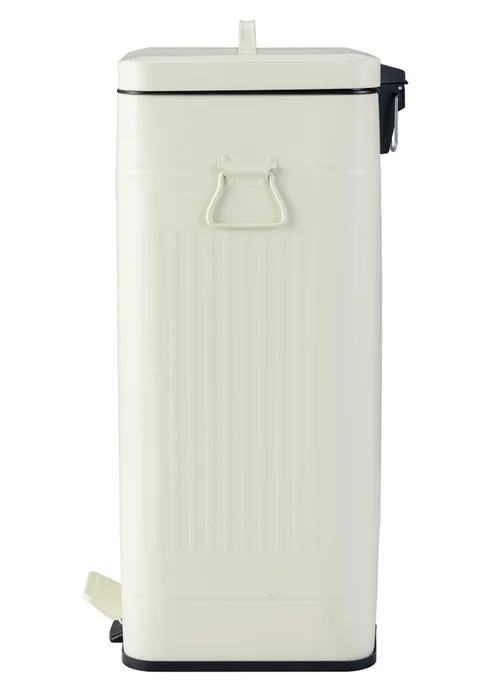 Charles Bentley Cream Square Retro Kitchen Pedal Bin - One Size Image 4