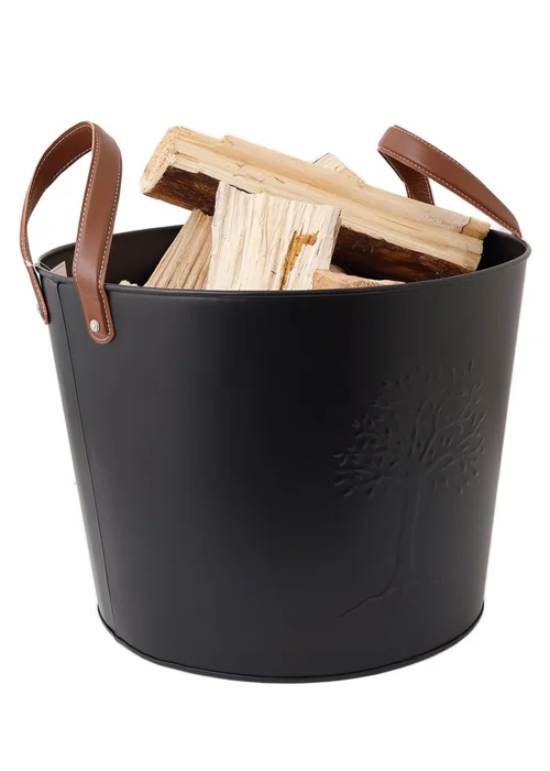 Charles Bentley Mulberry Large Leather Handle Log Bucket - Large Image 1