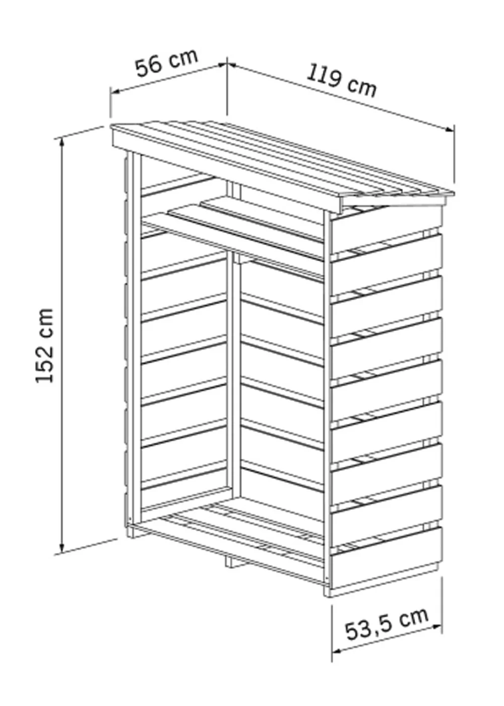 Charles Bentley FSC Certified Wooden Small Log Store - One Size Image 2