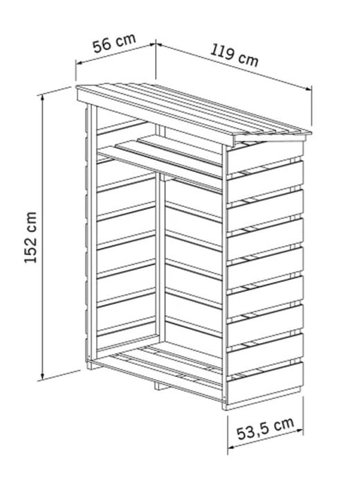 Charles Bentley FSC Certified Wooden Small Log Store - One Size Image 2