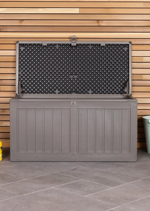 Charles Bentley 190L Grey Outdoor Plastic Storage Box - One Size Image 1