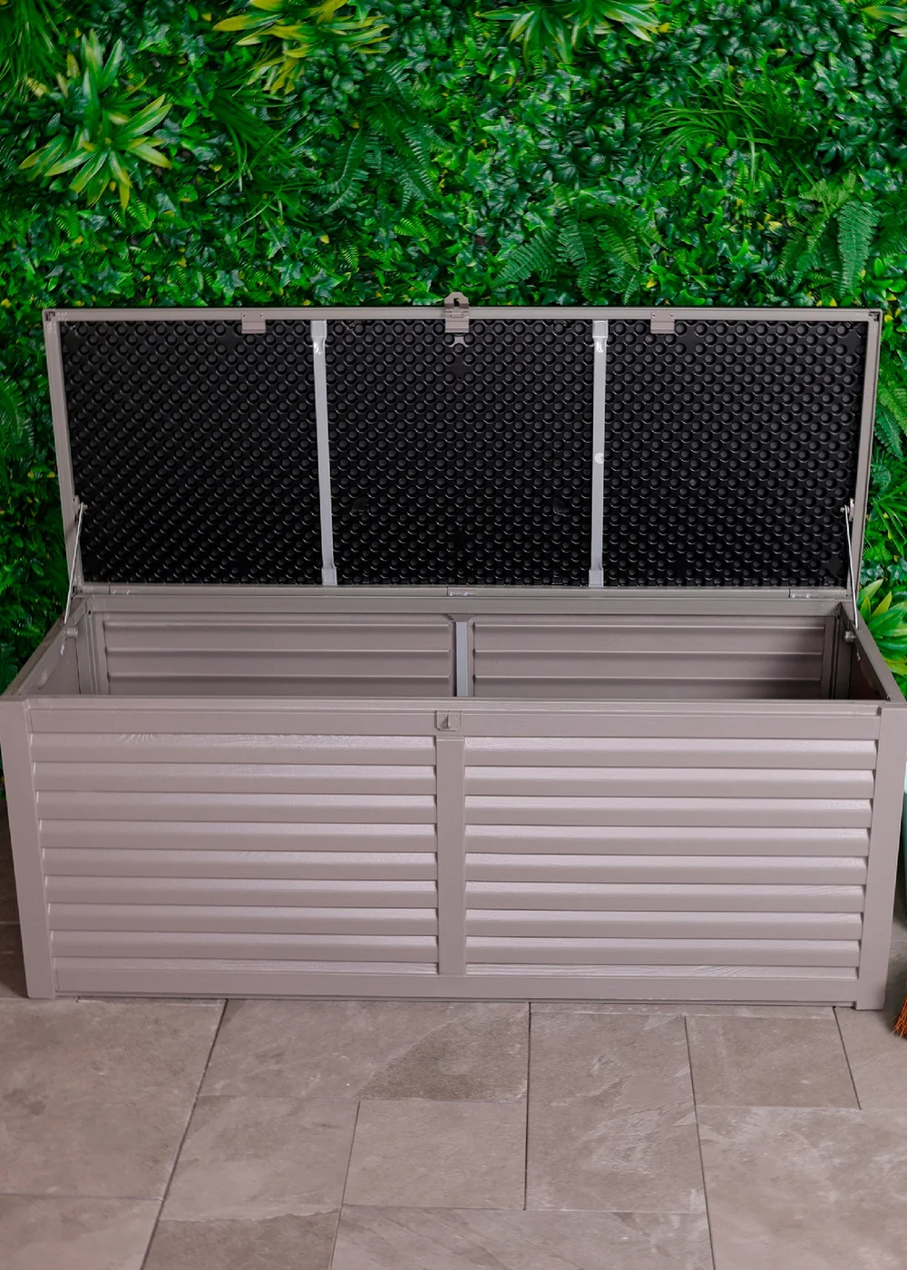 Charles Bentley 390L Grey and Black Outdoor Plastic Storage Box - One Size Image 1