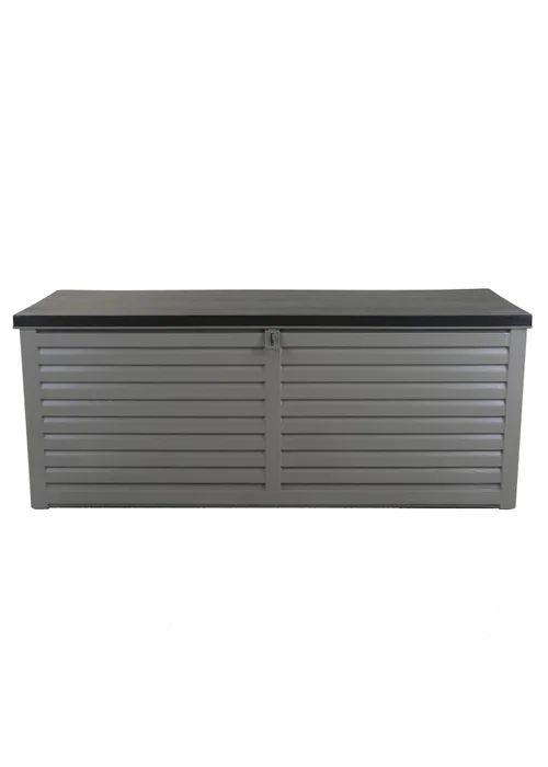 Charles Bentley 390L Grey and Black Outdoor Plastic Storage Box - One Size Image 4