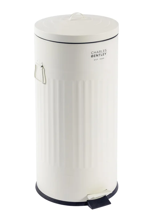 Charles Bentley Cream Round Retro Kitchen Pedal Bin - One Size Image 4